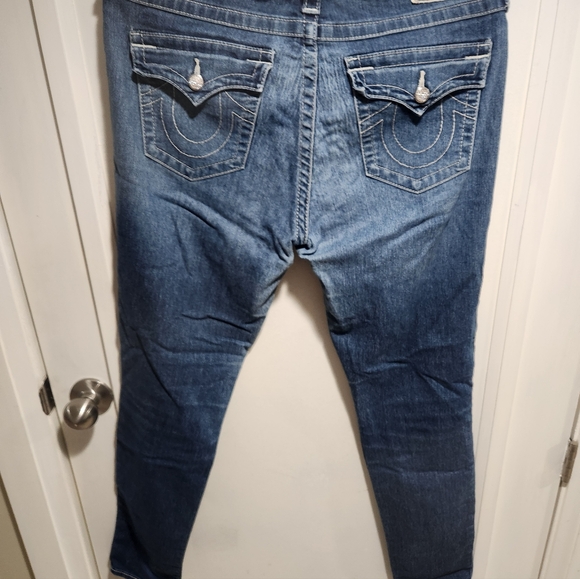 True Religion Jenny Curvy MidRise Blue Skinny Jeans Size 32 - Picture 4 of 5